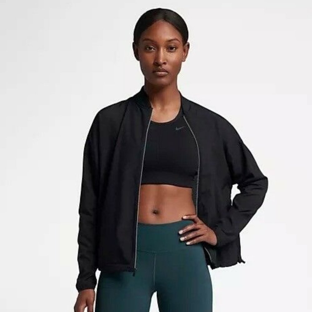 Nike Dri Fit Mesh Bomber Zip Jacket